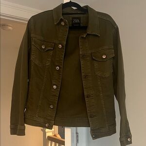 Zara Men's Khaki Green Shirt Jacket